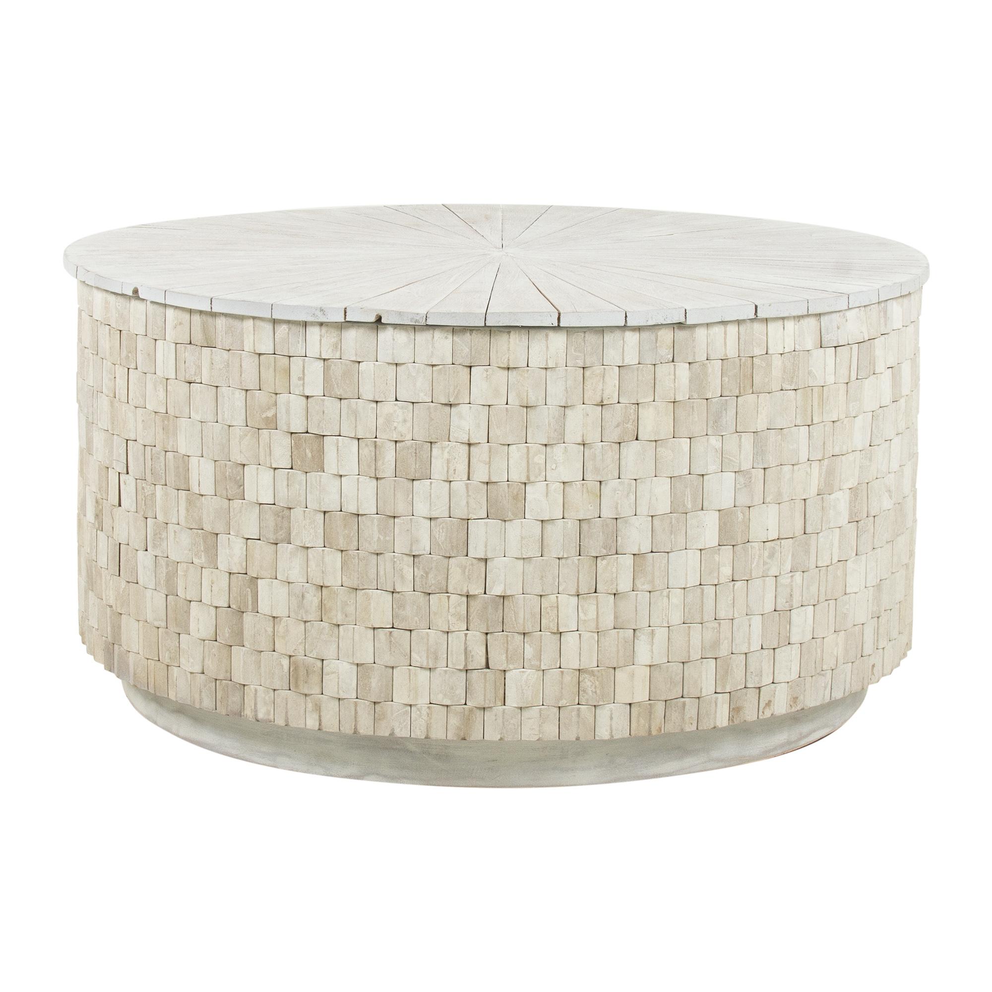 round white capiz coffee table